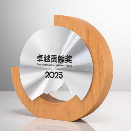 禮品訂造實木金屬獎座紀念品