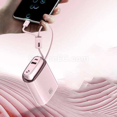 禮品訂造3C認證自帶線移動電源紀念品