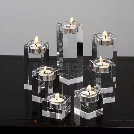 禮品訂造浪漫水晶蠟燭台擺件紀念品