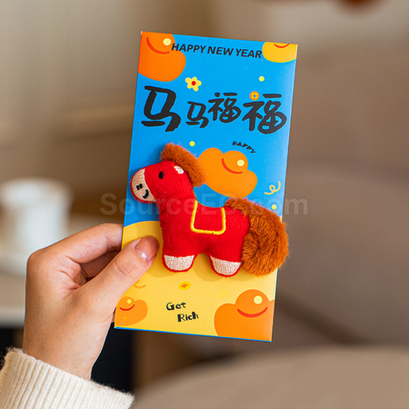 禮品訂造立體刺繡毛公仔利是封紀念品