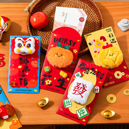 禮品訂造立體刺繡毛公仔利是封紀念品