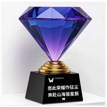 禮品訂造鑽石水晶金屬獎座紀念品