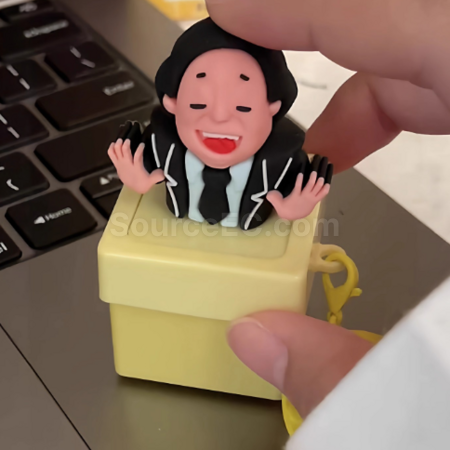 禮品訂造發光語音減壓按鍵鑰匙扣紀念品