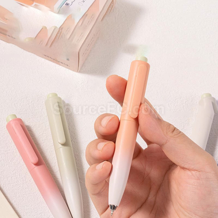 禮品訂造蘿蔔漸變按動中性筆紀念品