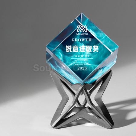 禮品訂造魔方水晶獎座紀念品
