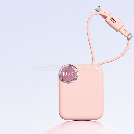 禮品訂造迷你自帶線快充移動電源紀念品