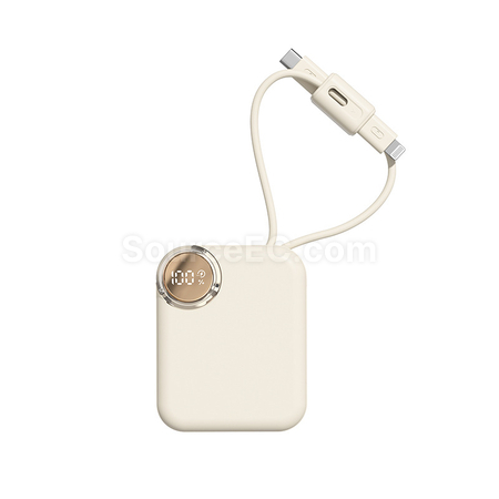 禮品訂造迷你自帶線快充移動電源紀念品