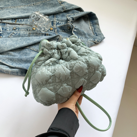 禮品訂造菱格抽繩束口雲朵包紀念品