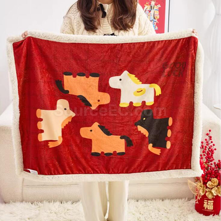 禮品訂造馬年毛毯紀念品