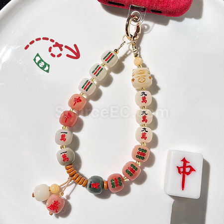 禮品訂造麻將手機掛繩紀念品