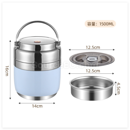 禮品訂造不鏽鋼雙層真空飯盒紀念品
