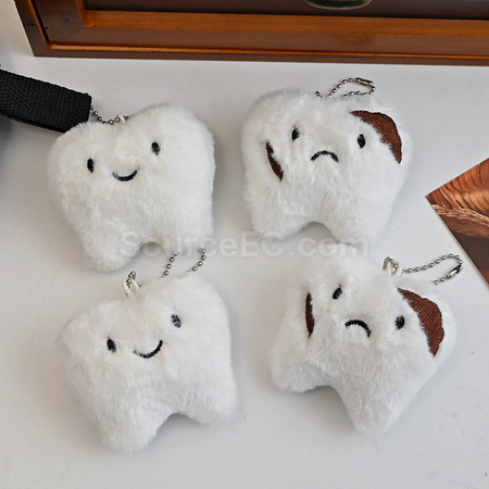 禮品訂造毛絨牙齒掛件鑰匙扣紀念品