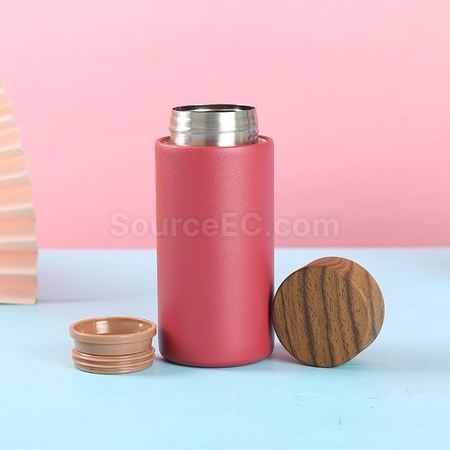 禮品訂造木紋蓋口袋保溫杯紀念品