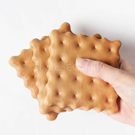 禮品訂造實木餅乾隔熱杯墊紀念品