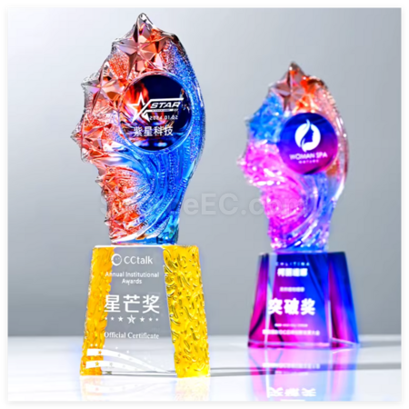 禮品訂造創意琉璃水晶獎座紀念品