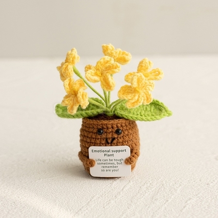 禮品訂造針織花朵植物盆栽紀念品