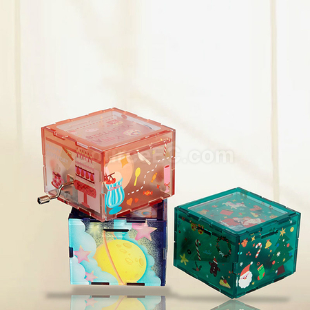 禮品訂造亞克力手搖八音盒紀念品