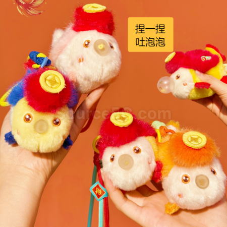 禮品訂造小魚吐泡泡毛絨鑰匙扣掛件紀念品