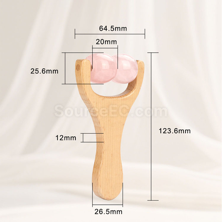禮品訂造粉晶玉石滾輪按摩器紀念品