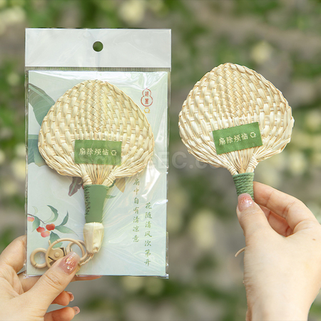 禮品訂造手編蒲扇鑰匙扣紀念品