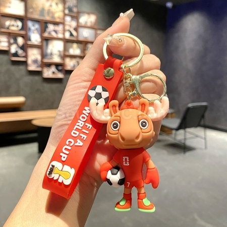 禮品訂造美加墨世界盃吉祥物鑰匙扣掛件紀念品