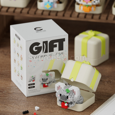 禮品訂造熊猫小狗動物積木玩具禮盒紀念品