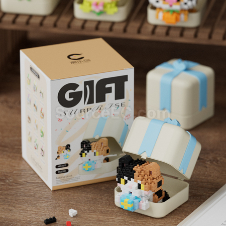 禮品訂造熊猫小狗動物積木玩具禮盒紀念品