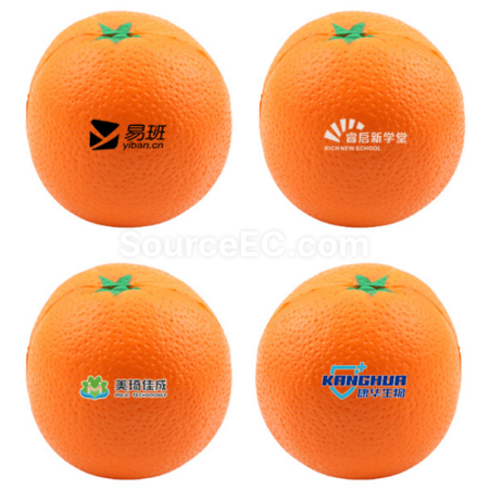 禮品訂造橘子造型PU減壓壓力球紀念品