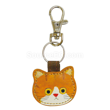 禮品訂造小貓皮質鑰匙扣掛件紀念品
