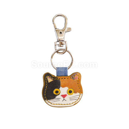 禮品訂造小貓皮質鑰匙扣掛件紀念品