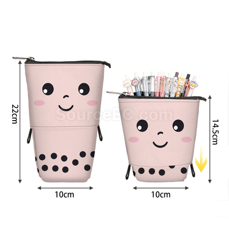 禮品訂造奶茶伸縮筆袋紀念品