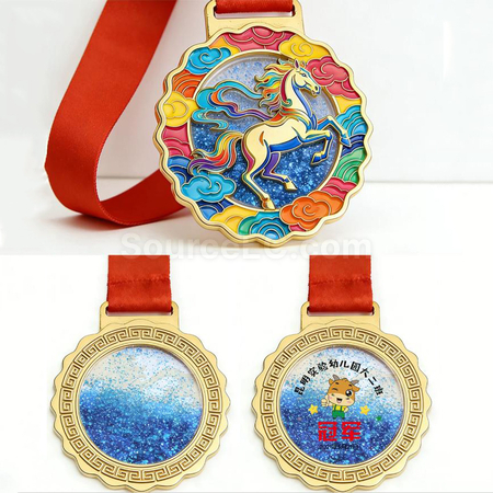 禮品訂造流沙馬年金屬獎牌紀念品