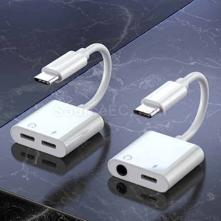 禮品訂造Type-C二合一耳機充電擴充器紀念品