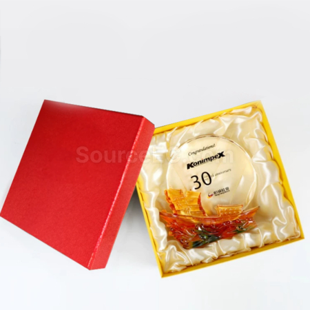 禮品訂造琉璃帆船水晶獎座紀念品