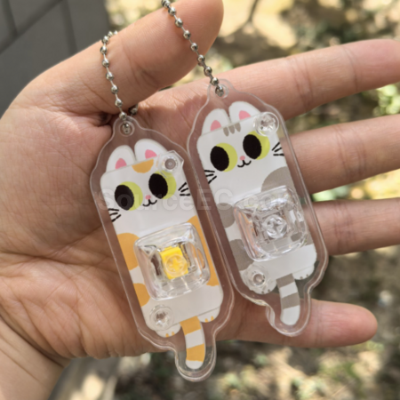禮品訂造貓咪按鍵解壓玩具鑰匙圈紀念品