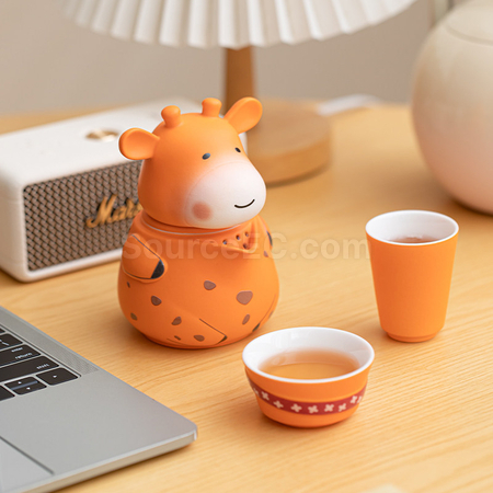 禮品訂造長頸鹿便攜式旅行茶具紀念品