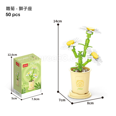 禮品訂造咖啡杯植物系列積木-12星座守護花系列紀念品