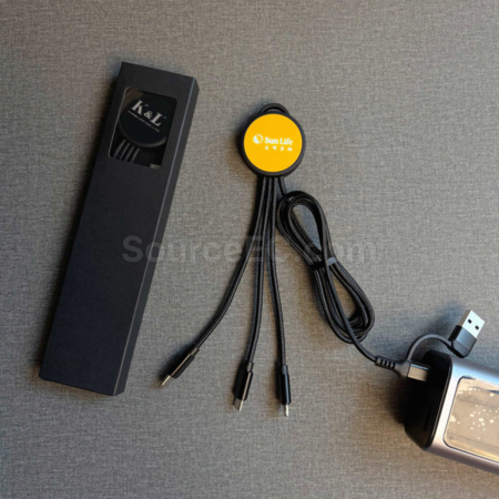 禮品訂造五合一發光LOGO充電線紀念品