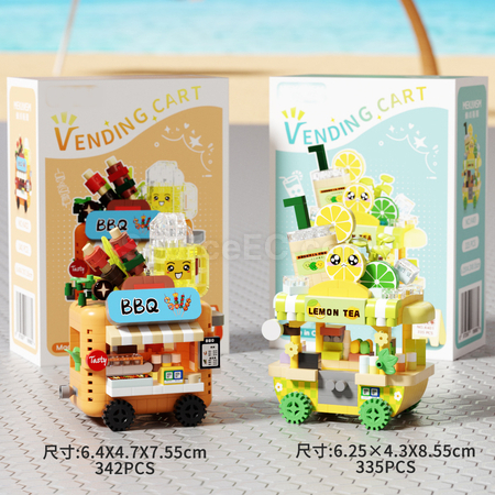 禮品訂造街邊美食小車街景積木紀念品