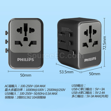 禮品訂造Philips旅行轉換插座紀念品