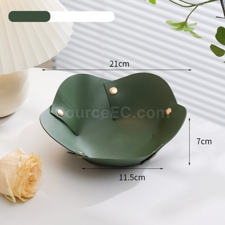 禮品訂造花朵形狀PU皮革摺疊收納盤紀念品