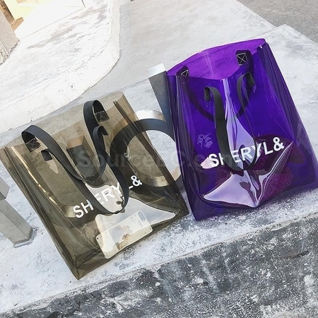 禮品訂造PVC塑料果凍包炫彩鐳射透明手提袋紀念品