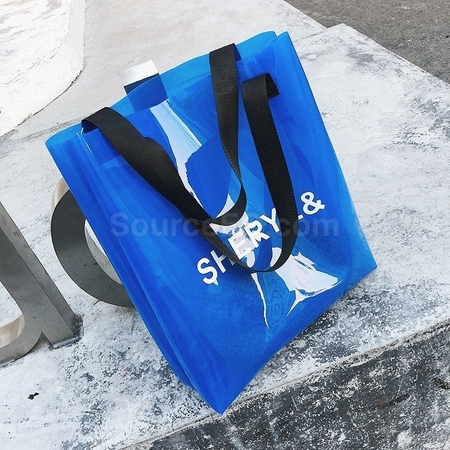 禮品訂造PVC塑料果凍包炫彩鐳射透明手提袋紀念品