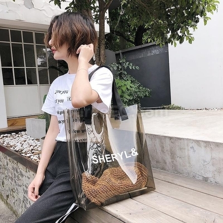 PVC塑料果凍包炫彩鐳射透明手提袋