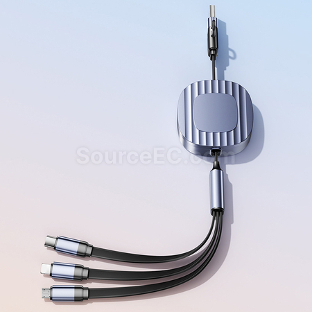 禮品訂造140W二拖三快充伸縮數據線紀念品