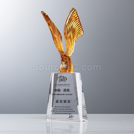 禮品訂造飛鳥琉璃獎杯紀念品