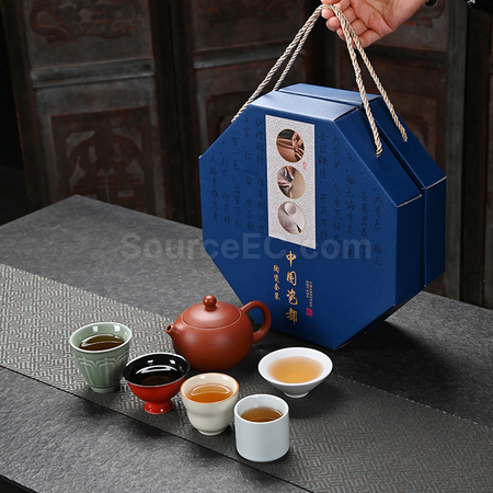 禮品訂造八角盒茶具套裝紀念品