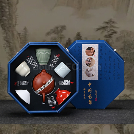禮品訂造八角盒茶具套裝紀念品