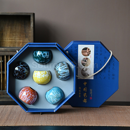 禮品訂造八角盒茶具套裝紀念品