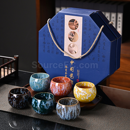 禮品訂造八角盒茶具套裝紀念品